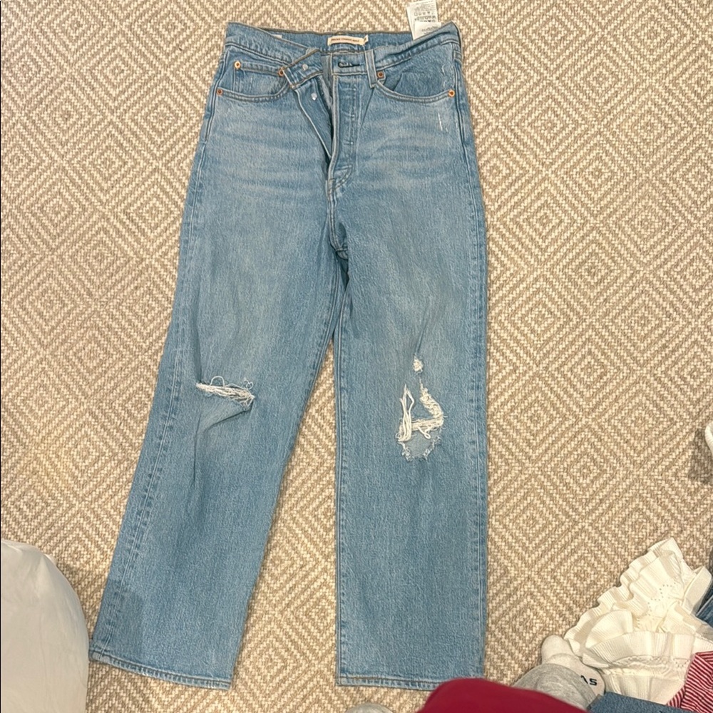 Women's Blue Distressed Jeans
